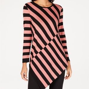 Alfani Color blocked Asymmetrical- Hem Tunic